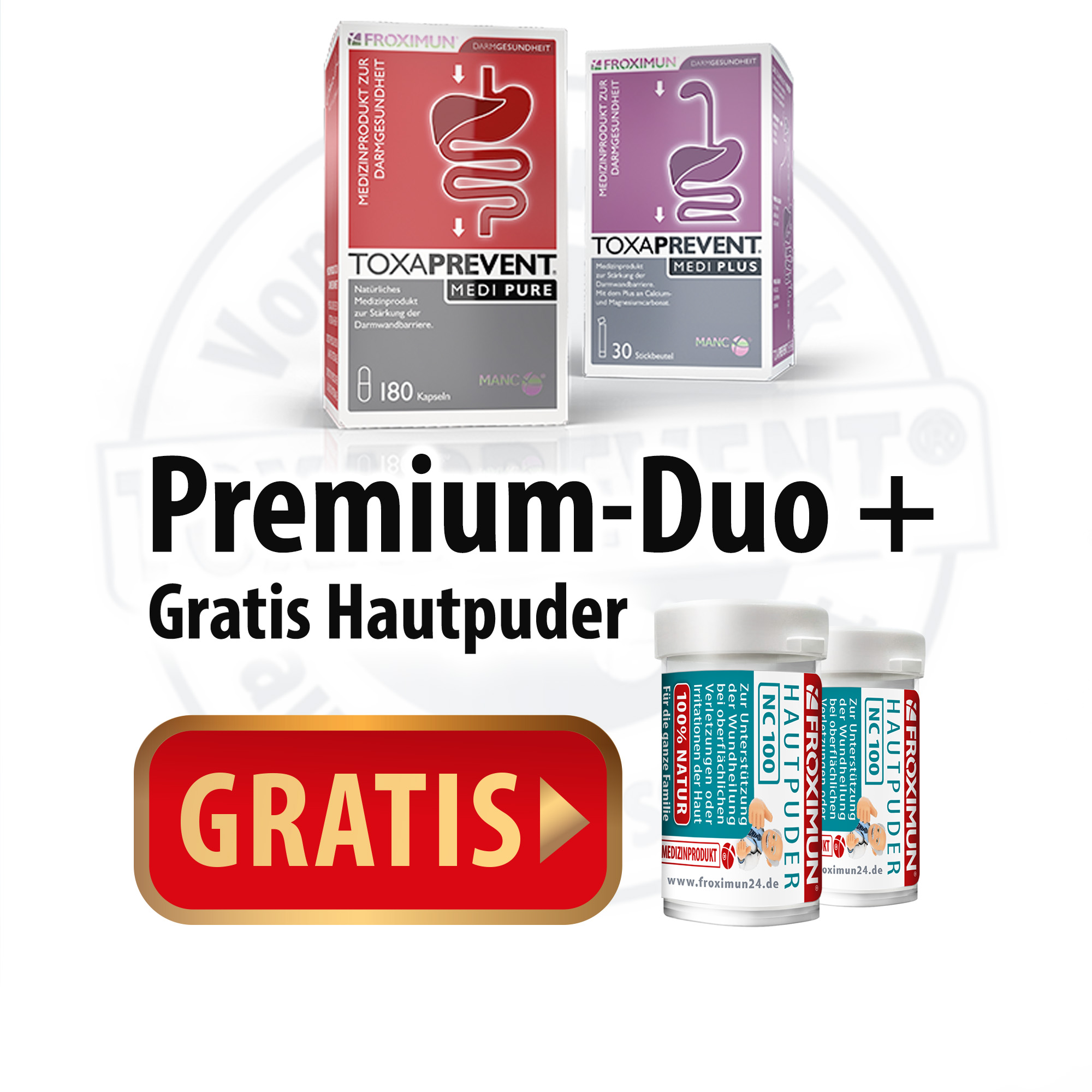 TOXAPREVENT® Von Innen stark, außen geschützt – Premium-Duo + Hautpuder gratis