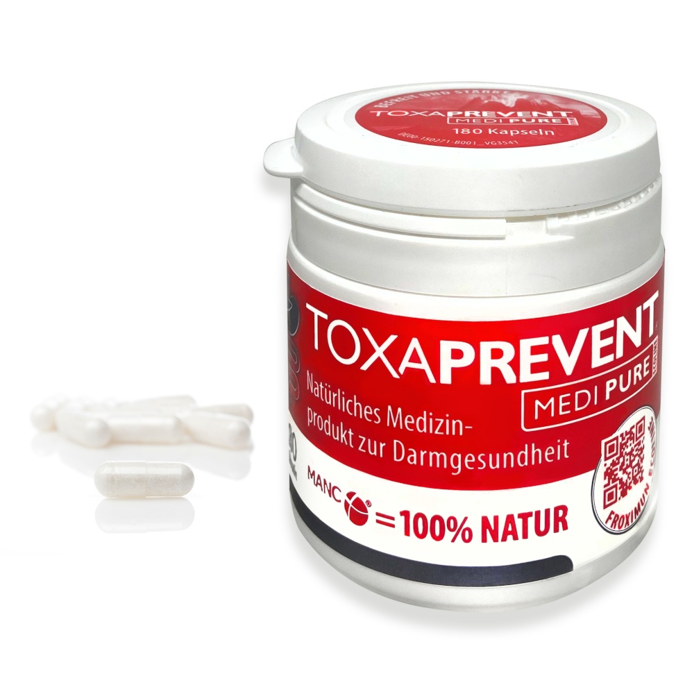 TOXAPREVENT® MEDI PURE ECOLINE 180 Kapseln in der handlichen Runddose TOXAPREVENT® MEDI PURE ECOLINE 180 Kapseln in der handlichen Runddose
